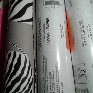 NEW!   3- Gray  Zebra Scalamandre - Wallpaper Rolls